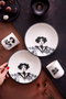 Hermia Juego de Cena de Porcelana de 4 Piezas Blanco